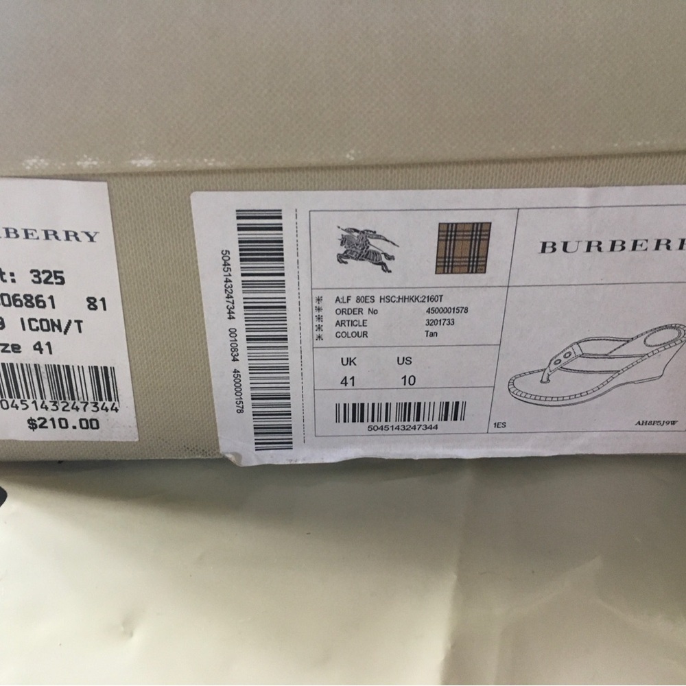 Burberry Tan Plaid Slip-On Sandals and Burberry purse - Picture 7 of 12